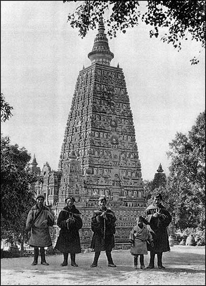 Tibetan Pilgrims at the Mahabodhi Temple, 1948.